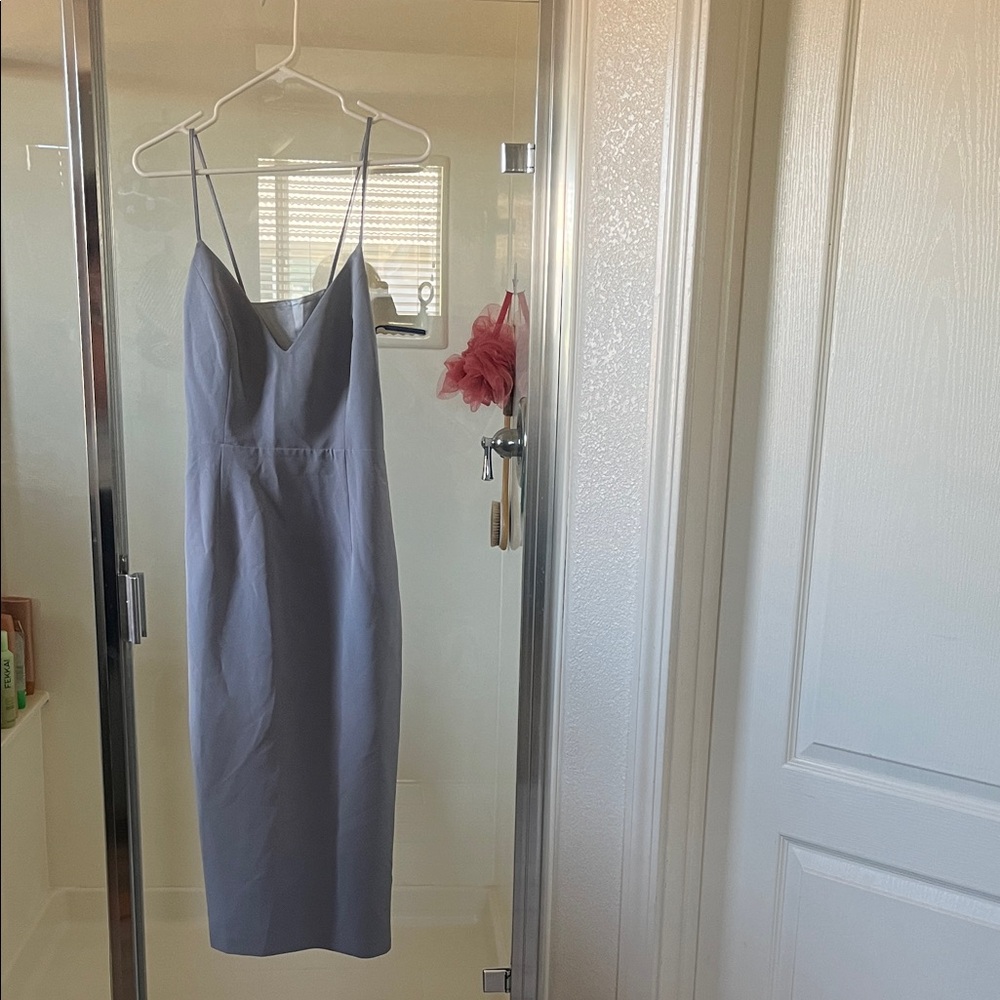 Bardot Lavender Midi Dress with Spaghetti Straps